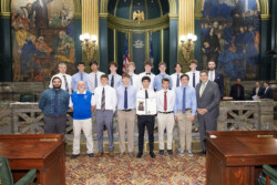 I had the privilege of welcoming the 3-time, consecutive PIAA AA Boys' Volleyball State Champion Lower Dauphin High School team to the Capitol and recognizing their achievement with a Senate citation.